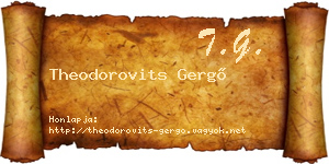 Theodorovits Gergő névjegykártya
